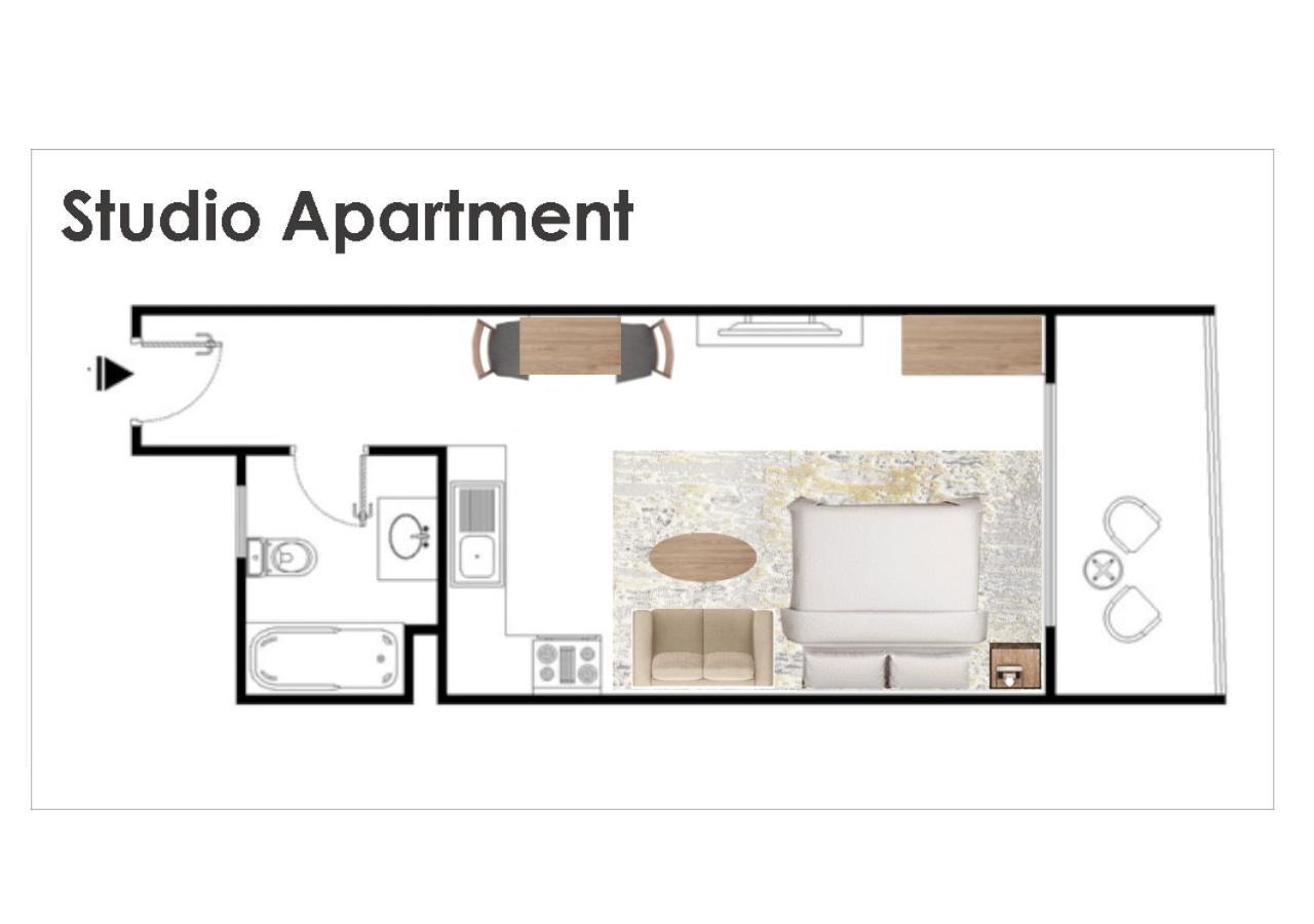 Full Sea View With Balcony - Studio Apartment - 10 Min To Jbr - Дубай Экстерьер фото